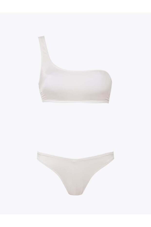 Tek Omuz Bikini Takımı - Ekru - 3