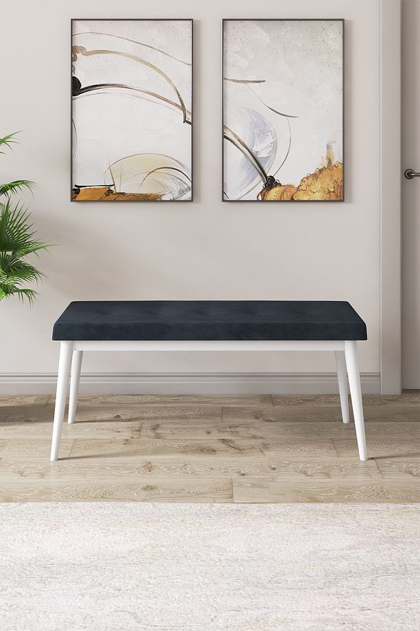 Are Serisi 80x132 Mdf Açılabilir Benchli Beyaz Mutfak Masa Takımı 4 Antrasit Sandalye 1 Bench - 6