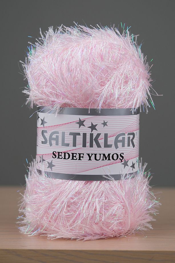 Sedef Simli Yumoş Premium Simli Sakallı Ip 100g/110m Pembe-13 - 1