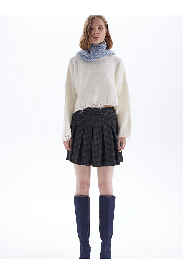 Triko Atkı - Mavi - 2