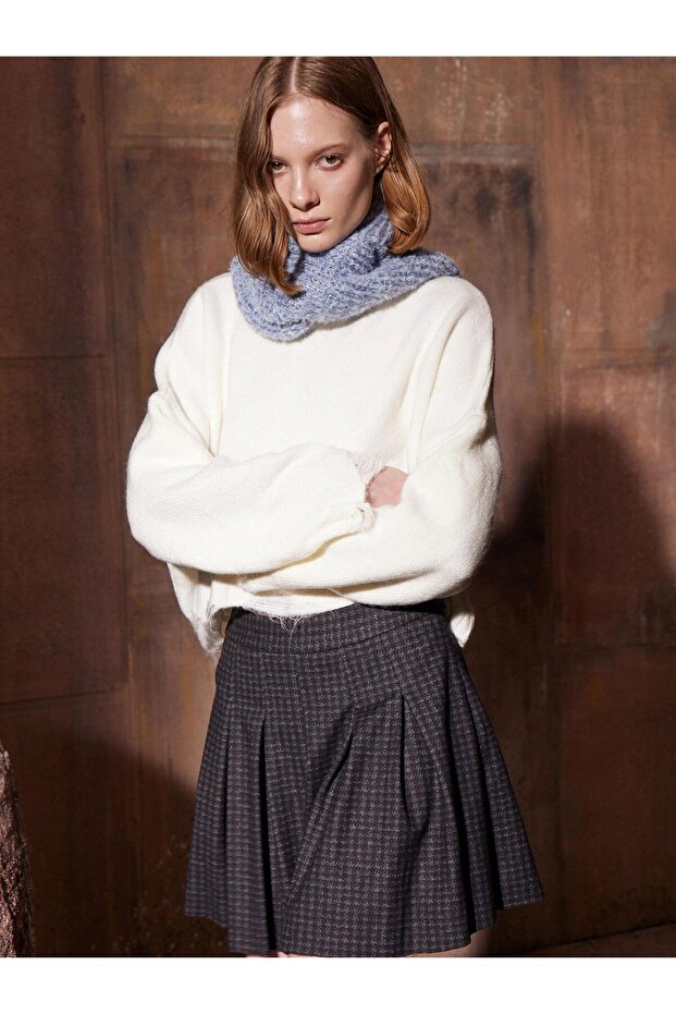 Triko Atkı - Mavi - 1