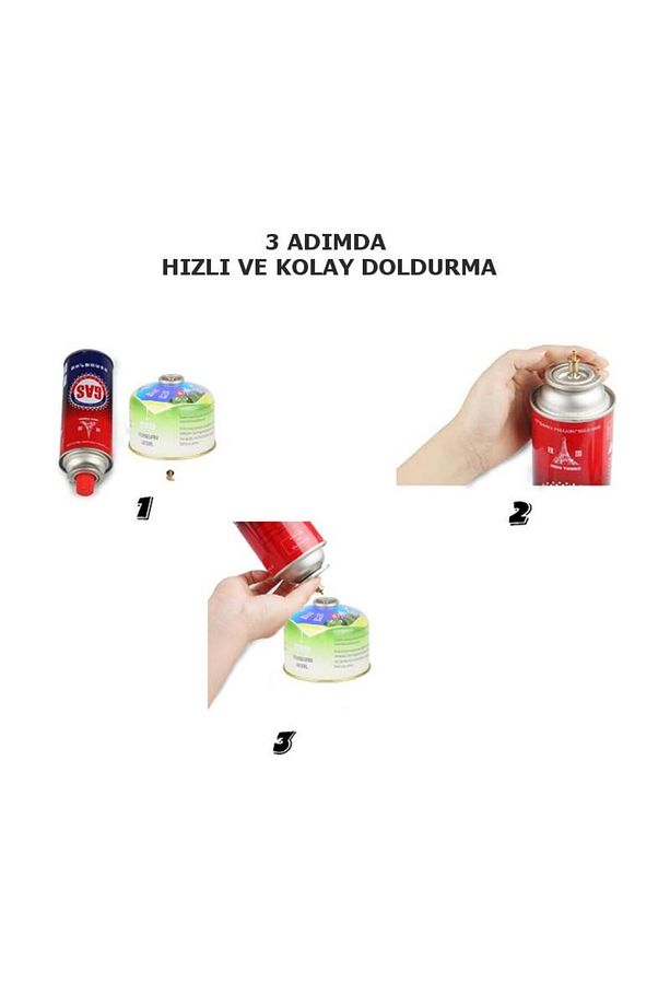 Çakmak Gazından Vidalı Yuvarlak Kamp Kartuşu Tekrar Dolum Aparatı - 4