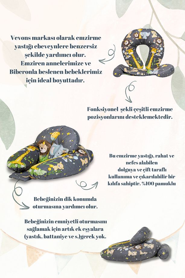 Bebek Oturma Destek Minderi  FONKSİYONEL  Emzirme Yastığı - 3