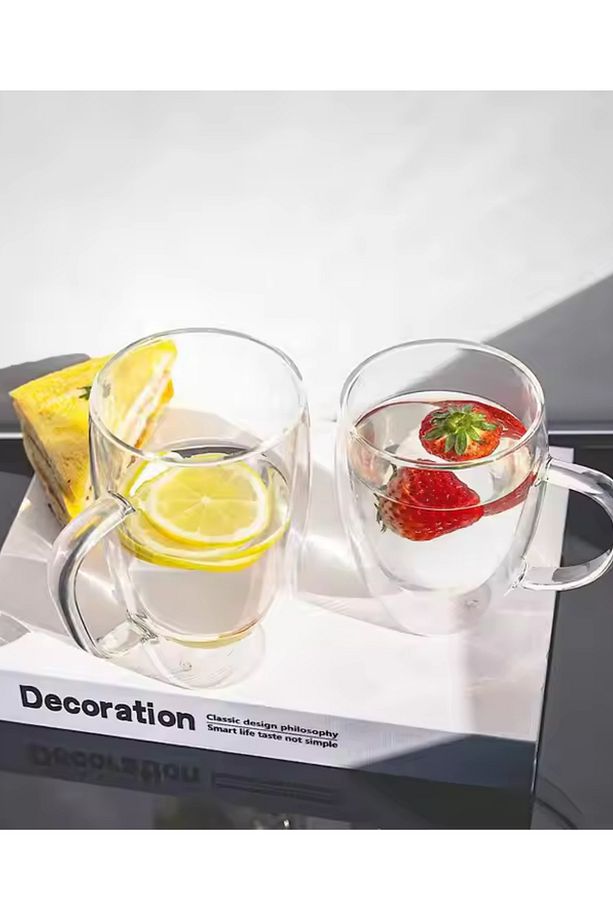 Çift Cidarlı Latte,Kahve,Meşrubat,Bitki Çayı Cam 300 ML Kupa Seti 6 Adet 2038 - 3