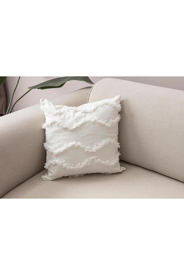 Püskül Dalgalı Kırlent Kılıfı 2'li - 5