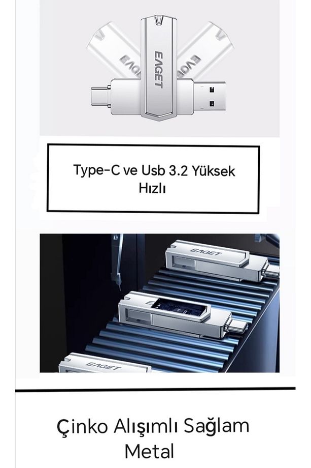 Cf30 512gb.type-c Ve Usb 3.2 Type-c Girişli Tüm Cihazlara Iphone 15/16 Serisine Uygun Yüksek Hızlı - 5