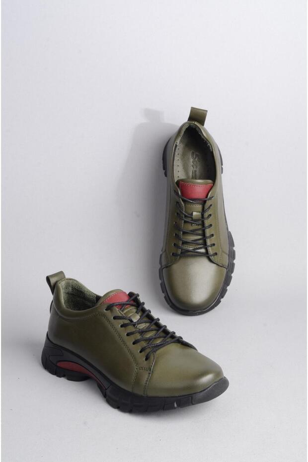 Select 500 genuine leather casual women's shoe khaki