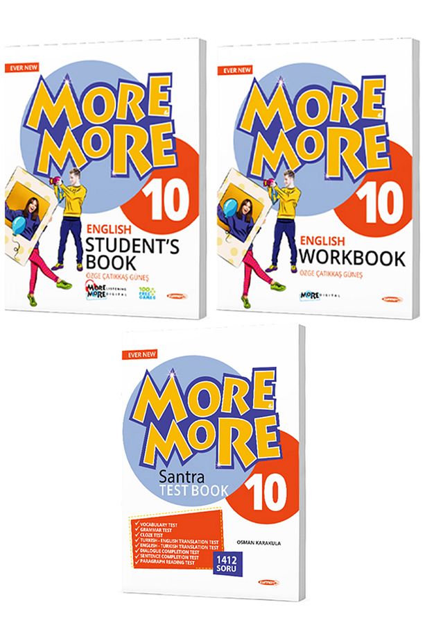 10 MORE&MORE STUDENTS BOOK & WORKBOOK (PACK) VE SANTRA TEST BOOK SETİ - 1