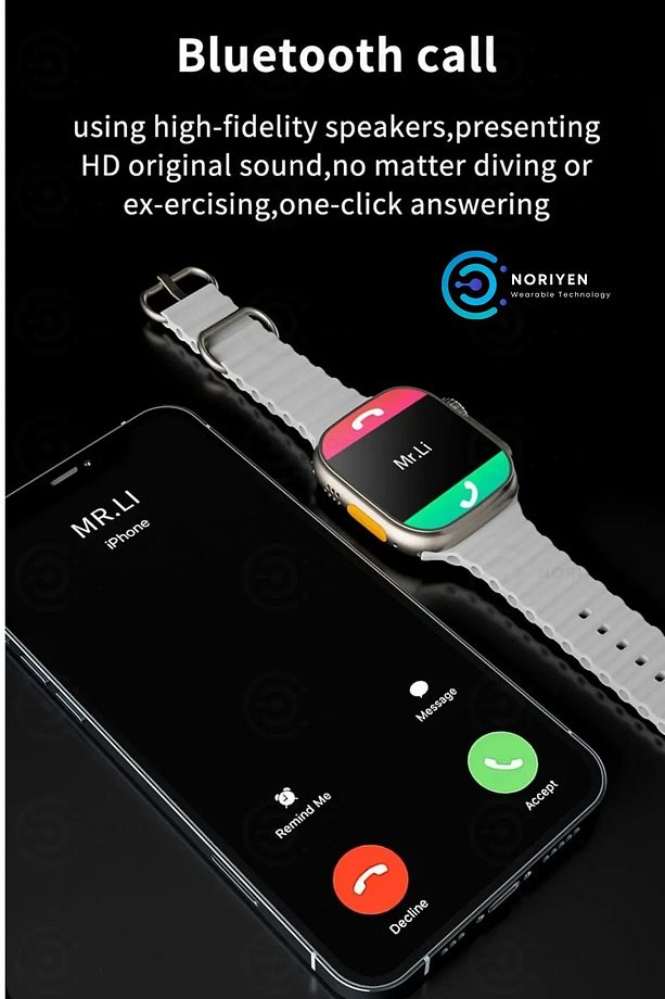 Watch 9 49mm 7 Kordon Hediyeli 7in1 Spor Sağlık Sensörlü iOS Android Uyumlu Smart Akıllı Saat - 4