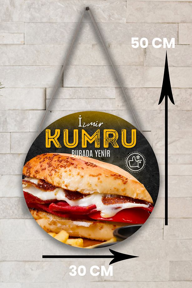 Kumru Salonu Duvar, Kapı, Tek Taraflı Askılı Pano Karşılama Tabelası, Kumru Tost Dükkanı Süs Dekoru - 4