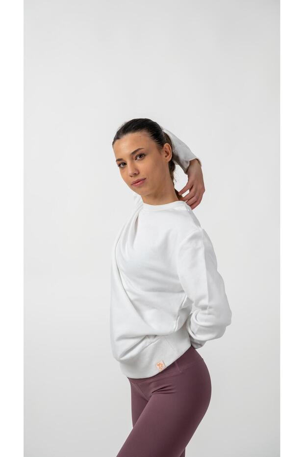 سويت شيرت نسائي أساسي من القطن ذو 3 خيوط - 2