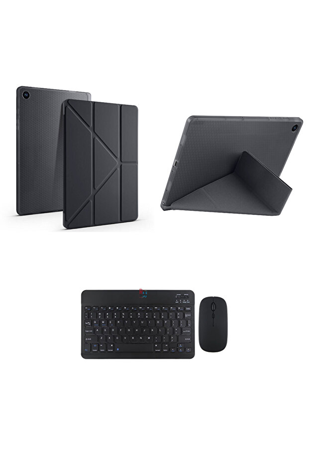 Samsung Galaxy Tab S6 Lite P610 İle Uyumlu Standlı Kılıf Ve Klavye Mouse 2 li Set - 1