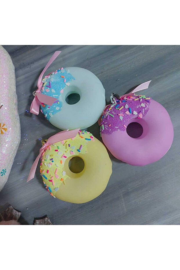 Christmas Tree Ornament 3-Piece Donut 9 Cm, Christmas Ornament, Christmas, Decor