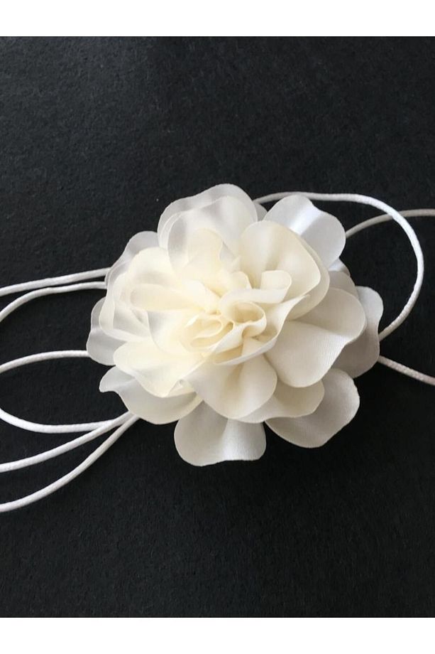 Kolye / Choker Kolye/bağcıklı Kumaş Çiçek Kolye ( 10 Cm ) ( Bk1 ) - 6