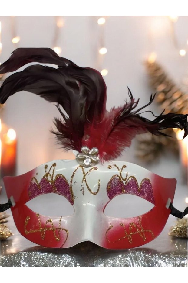 1 Piece Mixed Color Christmas Mask, Fancy Mask