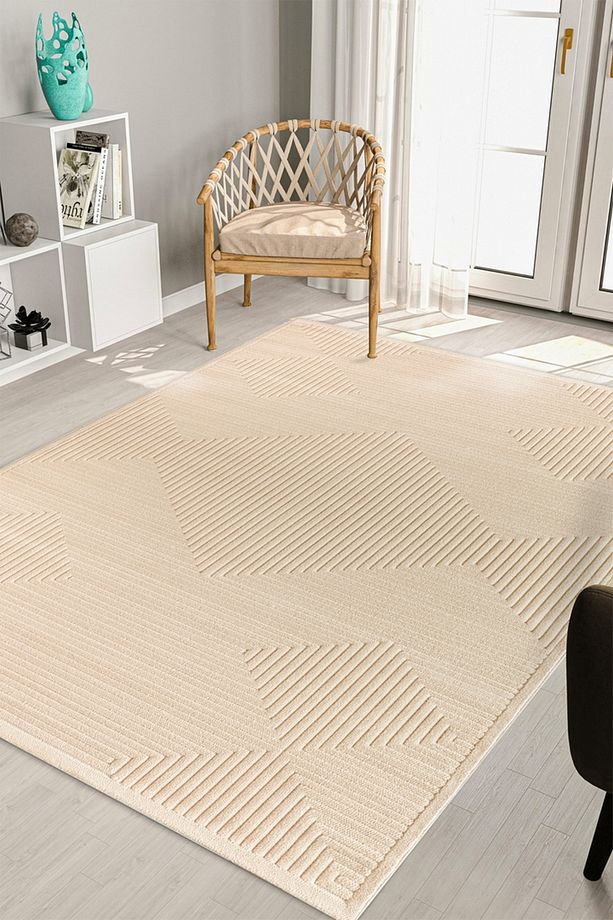 Qavalli Sisal Bej Yumuşak Doku Salon Oturma Odası Mutfak Çocuk Odası Halısı - 3