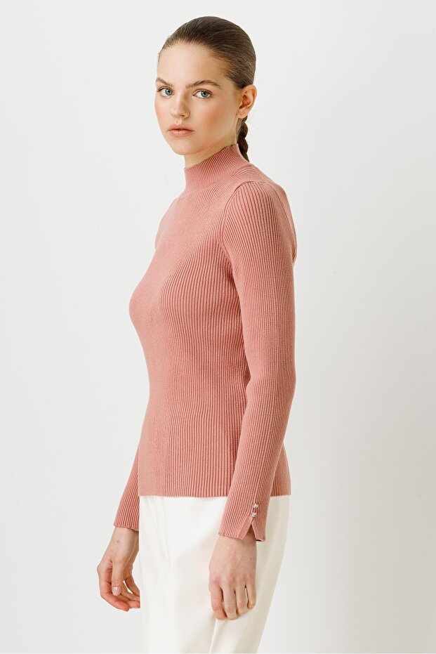 Selanik Triko Bluz Pembe - 3