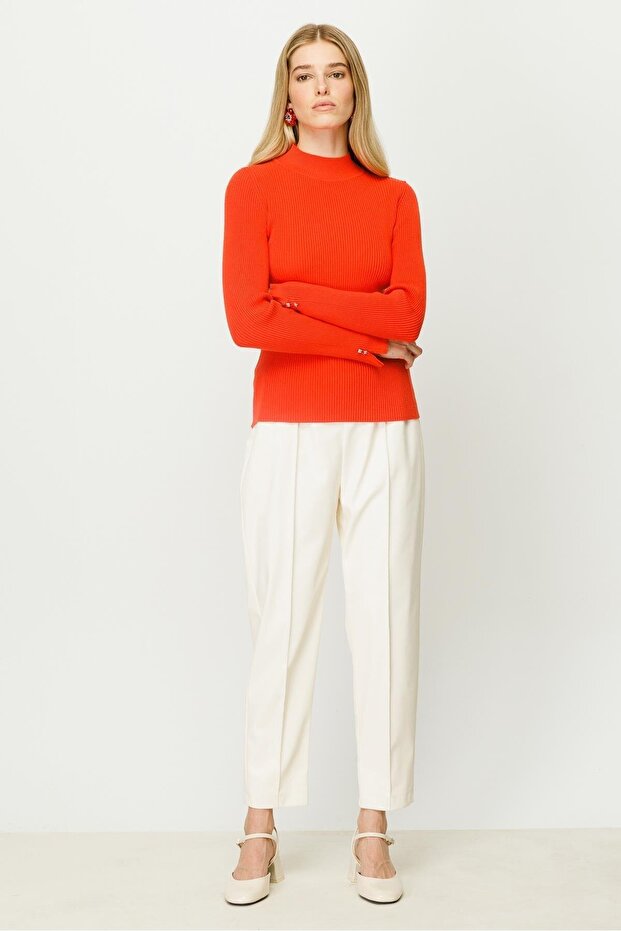 Selanik Triko Bluz Orange - 3