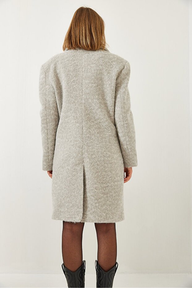 Damski płaszcz z sześcioma kieszeniami zapinanymi na guziki 60261121 - 8