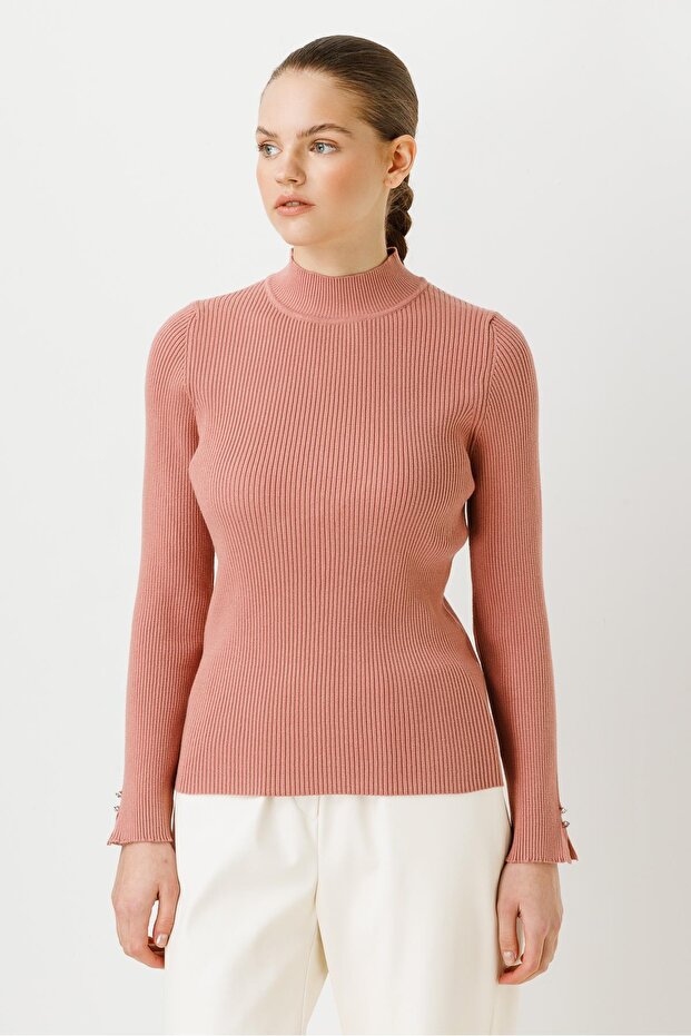 Selanik Triko Bluz Pembe - 2