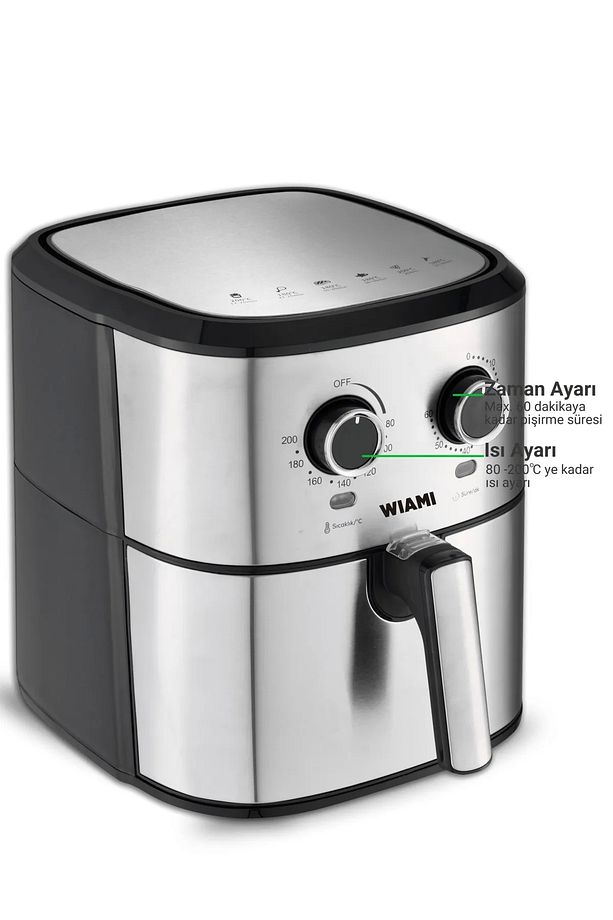 Wiami 6.5 Lt Retro Yağsız Hava Fritözü Ttaf-500ms Retro Airfryer 6.5lt - 1
