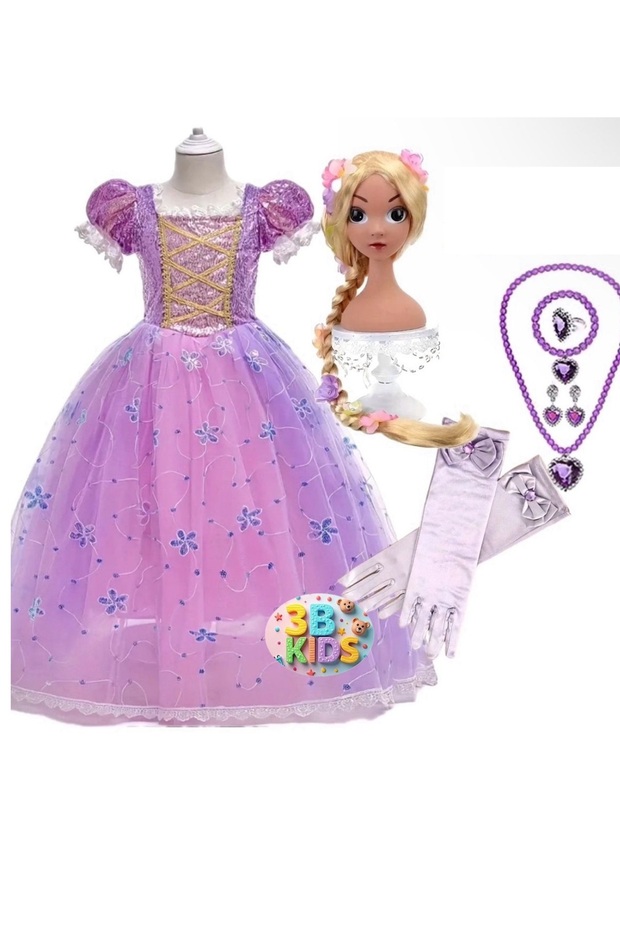 rapunzel peruklu kostüm seti - 1