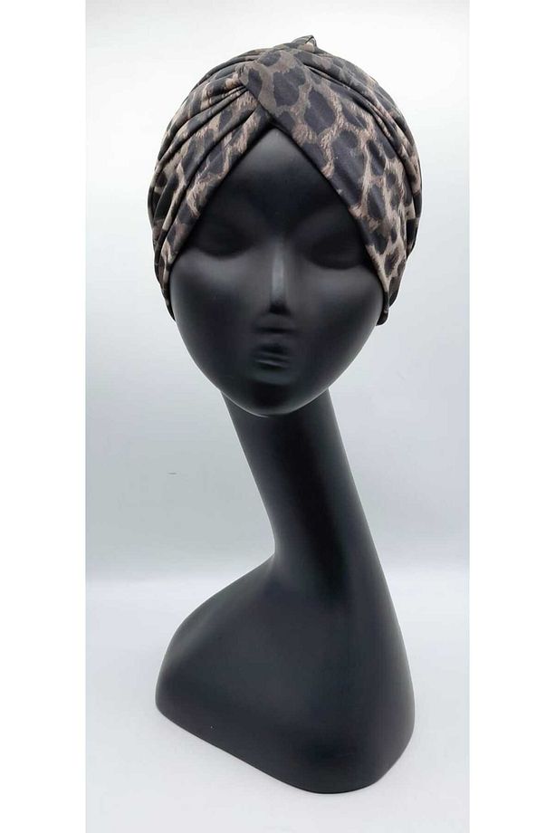 Leopar Desenli Dolama Bone - Kahverengi - 4