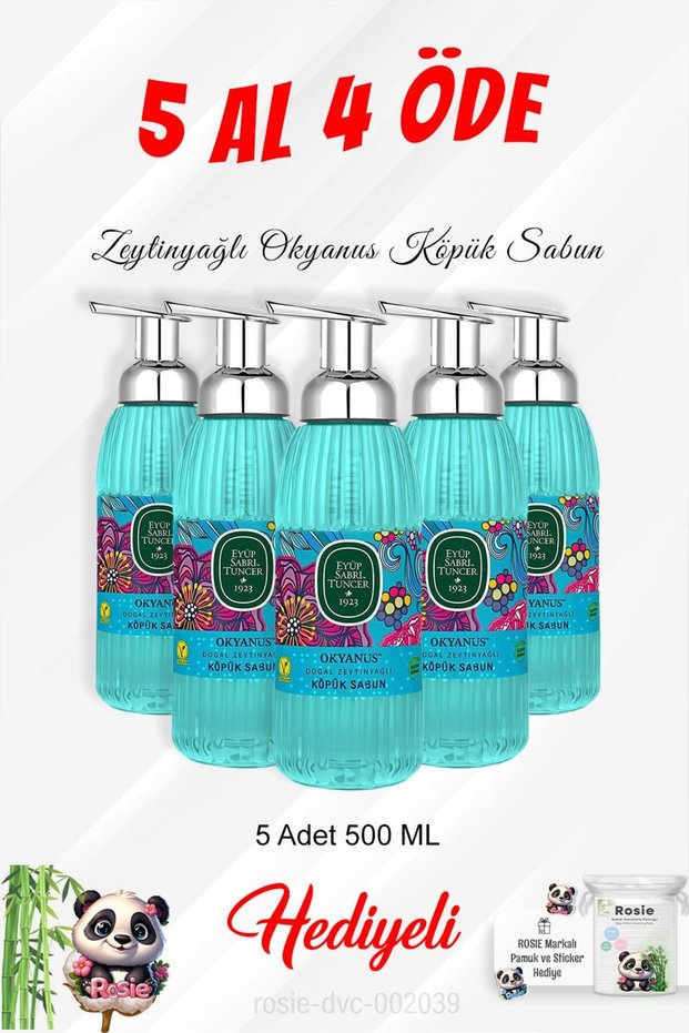 Olive Oil Ocean Foam Soap 500 ml Buy 5 Get 4 and Rosie Pamuk
