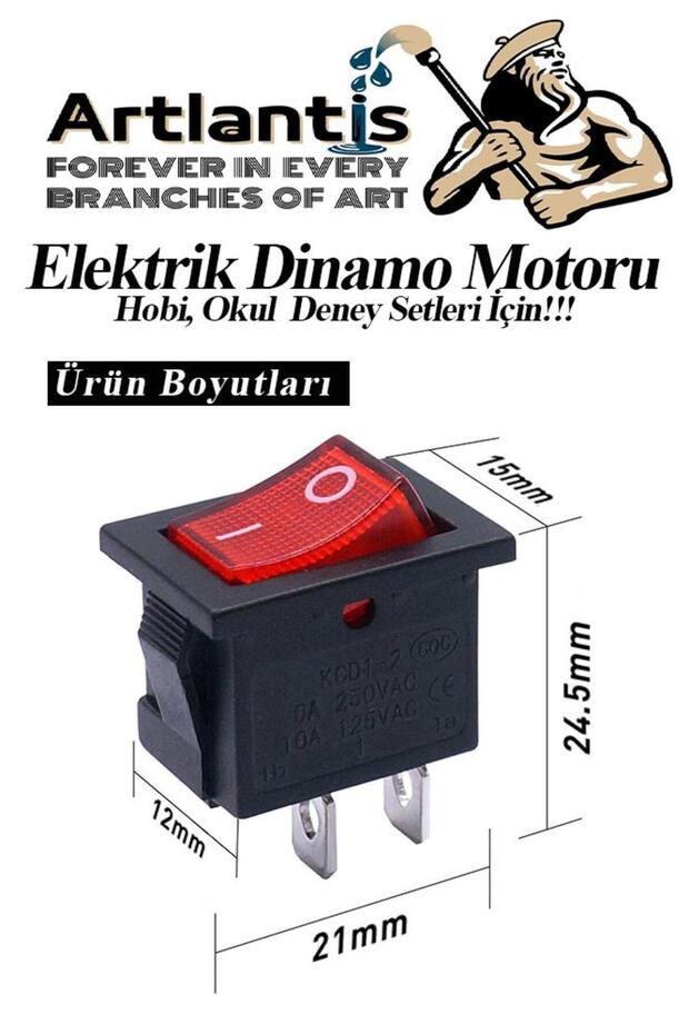 Mini Anahtar Arapuar Çıtçıt Anahtar 5 Adet Elektrik Devresi Için Açma Kapama Düğmesi On / Off Kırmız - 2