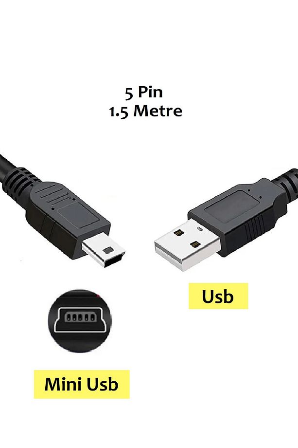 Mini Usb 5 Pin V3 Şarj ve Veri Aktarım Kablosu Usb 2.0 ( 1.5 Metre ) - 2