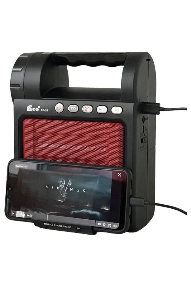 Rozıa Fm Radyolu Bluetoothlu Şarjlı El Feneri Hoparlör Fepe Fp-26 Kablosuz Taşınabilir Işıldak - 3