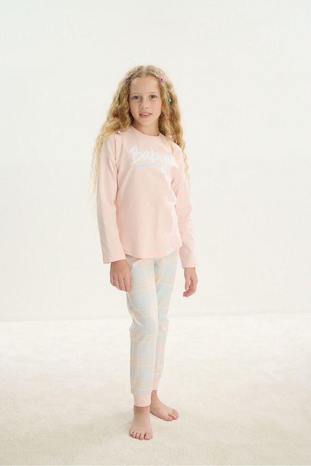 Kız Çocuk Uzun Kol Pembe Pijama Takım C2T5N7O8 - 6