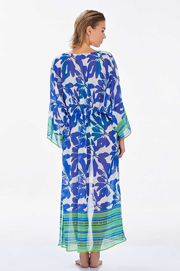 Mayo Üzerine Tek Pareo Kaftan Armaranta 6126 Saks - 3