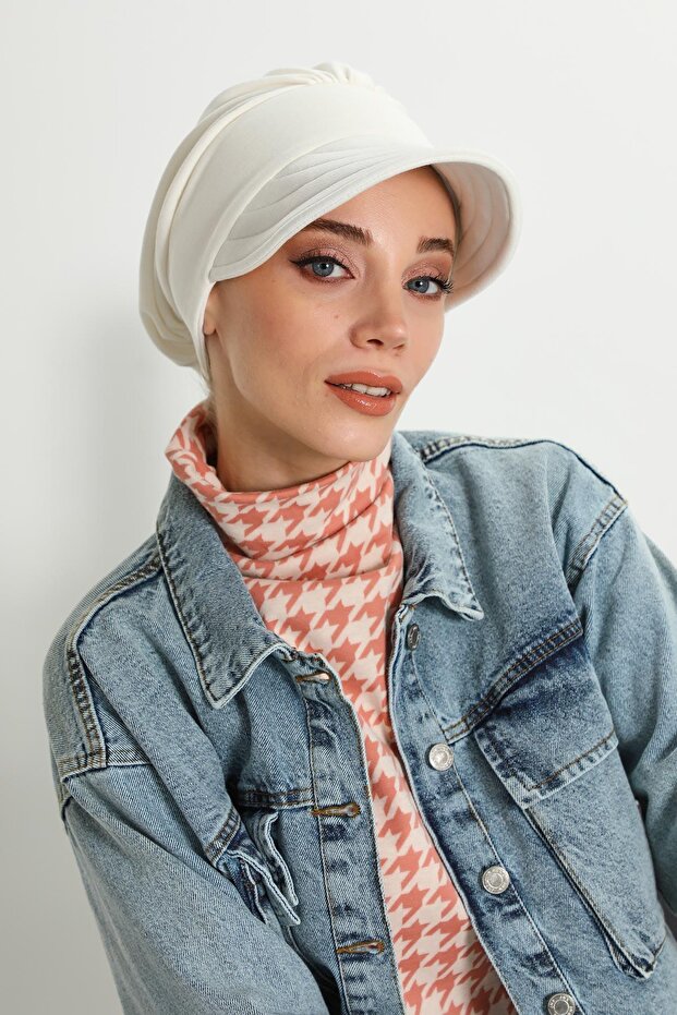 Visor Hat Cap,B-73Rb,White