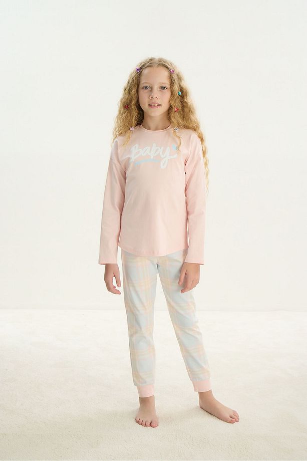 Kız Çocuk Uzun Kol Pembe Pijama Takım C2T5N7O8 - 4