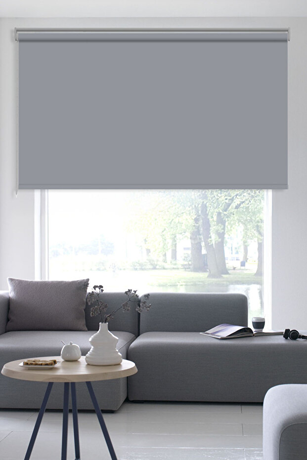 Koyu Gri Renk Stor Perde - 1