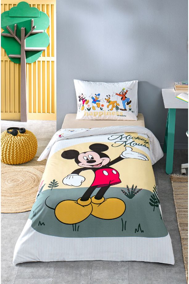 Özdilek Sarı Mickey Mouse Nomadic Tek Kişilik Disney Lisanslı Çocuk Nevresim Takımı - 1