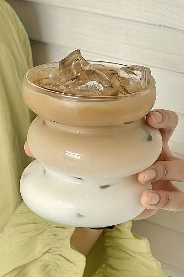 Kahve Ve Meşrubat Bardağı 2 ADET Cam Pipetli Pinterest Bardak - 2