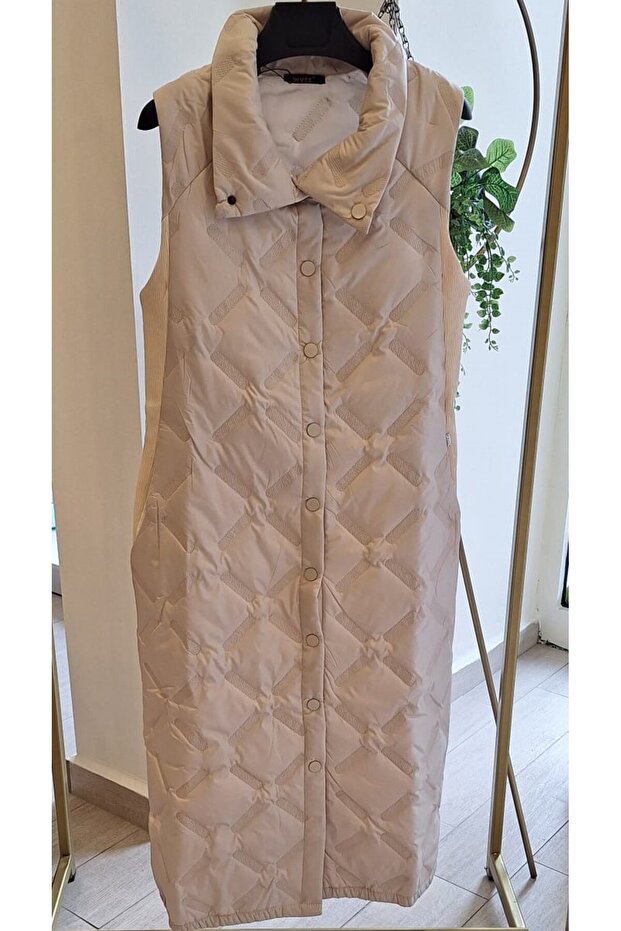 Triko Detaylı Kapitone Yelek - 3