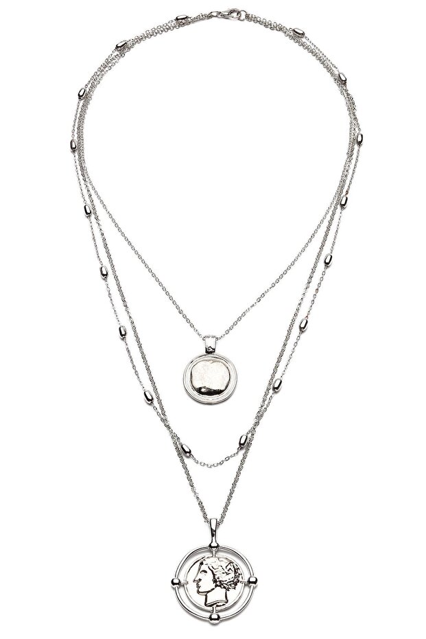 Madalyon Figürlü Çoklu Kolye - 3