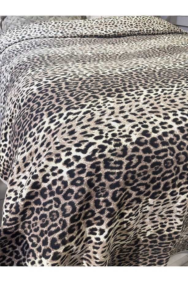Leopar Desen Baskılı 150x240 Cm. Tek Kişilik Tek Pike - 5