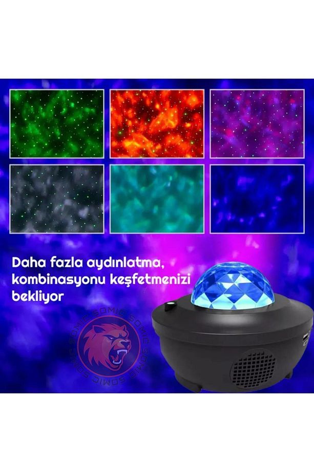 Starry Galaxy Projektör Bluetooth Hoparlör Ios&androıd App Parti Yılbaşı Için Gece Lambası - 5