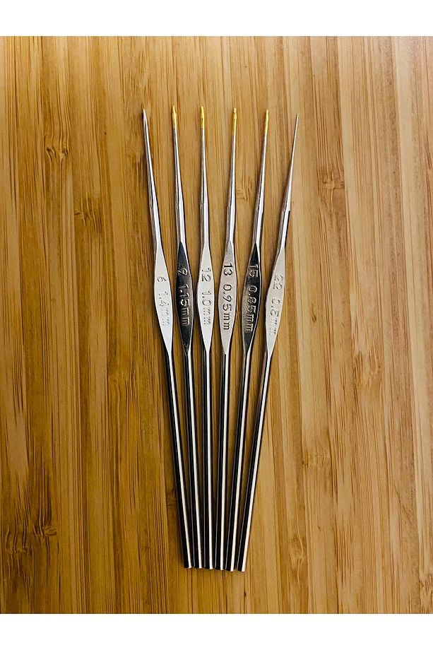 Metal Oya, Dantel ve Örgü Tığ Seti. 12cm. No: 6-9-12-13-15-22. 6 Adet. - 1