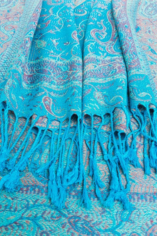Pashmina Kaşmir Şal | Çivit Mavisi | %100 Kaşmir Yünü | 70x180 Cm - 7