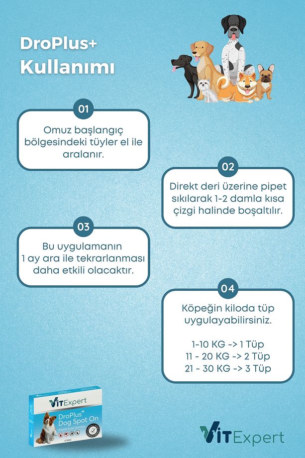 Droplus Köpek Damlası Dış Parazit Pire Kene Bit Ve Deri Bakımı Için Bitkisel Damla - 5 Tüp - 5