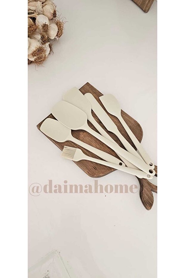 طقم مطبخ كريمي مقاوم للحرارة من السيليكون مكون من 6 قطع من Daima Home