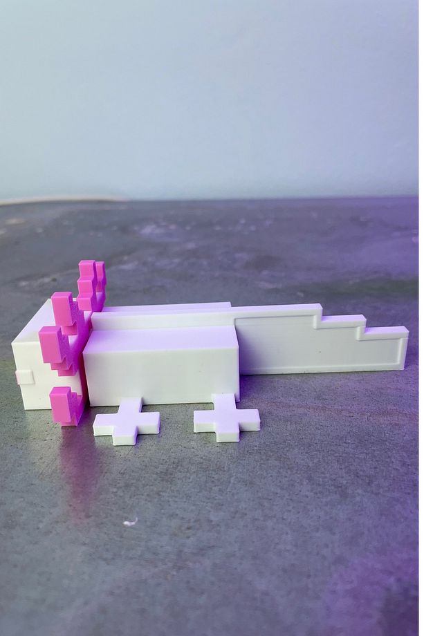 Axolotl Dekoru Pembe Beyaz Masa Dekoru, Minecraft Axolot Ofis Dekoru Şirin Axolotl - 4