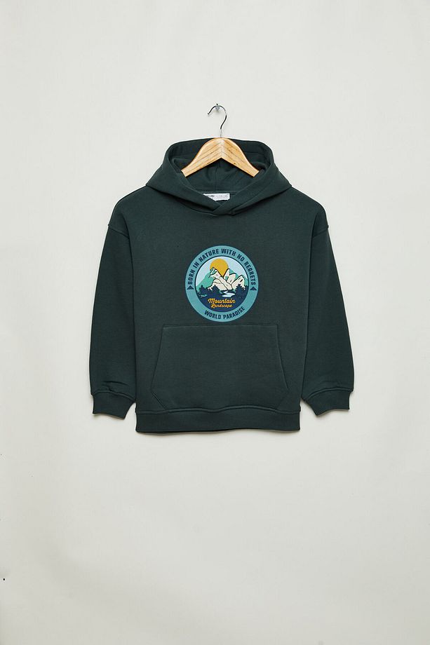 TREA Erkek Çocuk Pamuk Polyester Haki Sweatshirt - 1