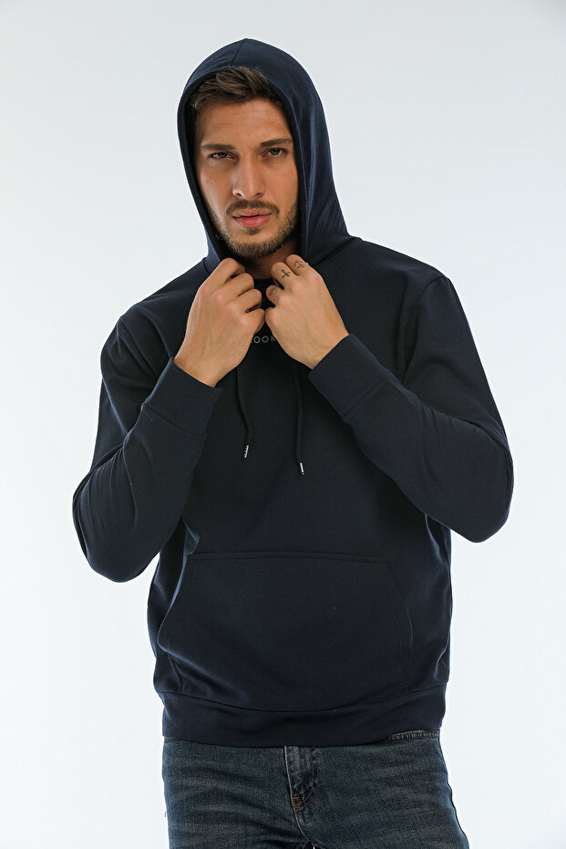 Superlife Men's Hooded Regular Fit Brooklyn Printed Thin Sweatshirt Spr22Sw161