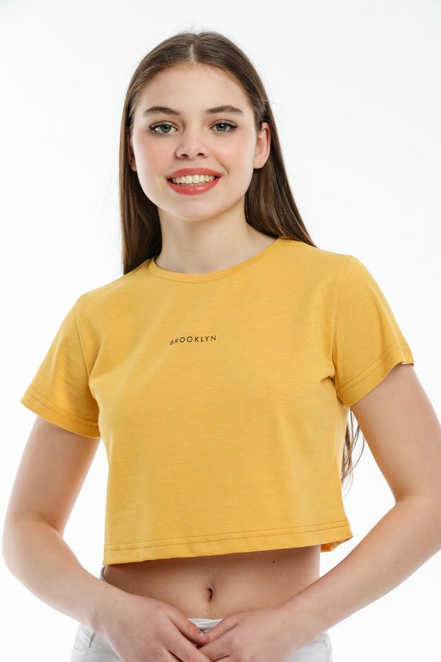 Women's Crew Neck Regular Fit Brookyn Printed T-Shirt Spr21y14